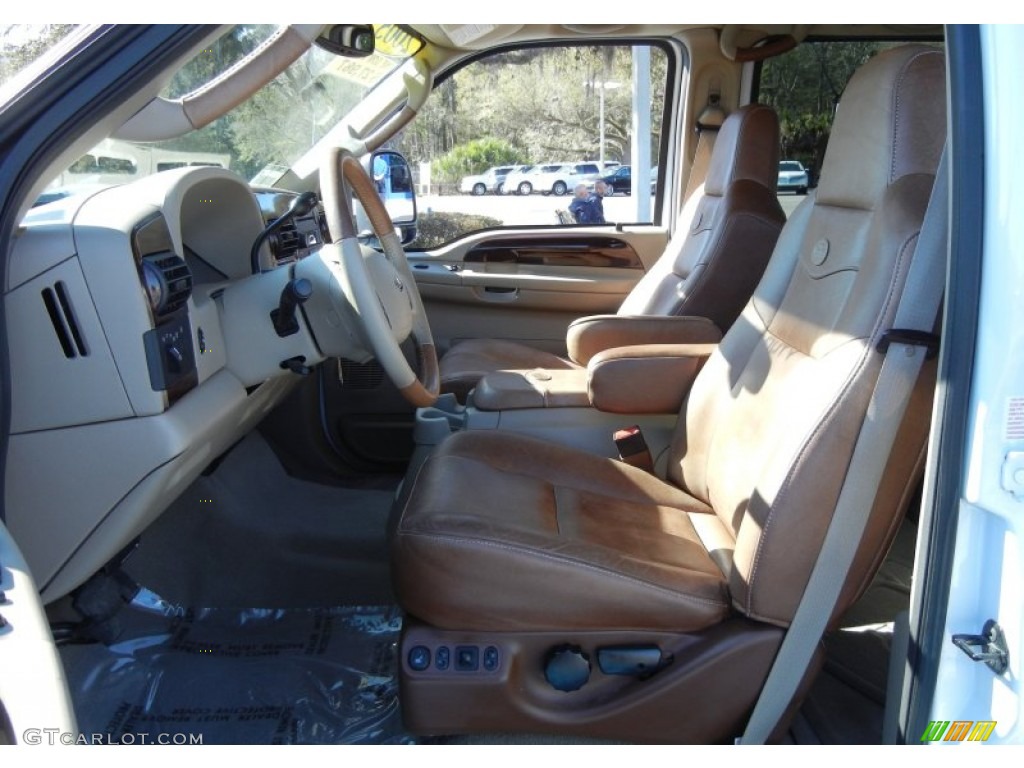 Castano Brown Leather Interior 2005 Ford F250 Super Duty King Ranch Crew Cab 4x4 Photo #77831914