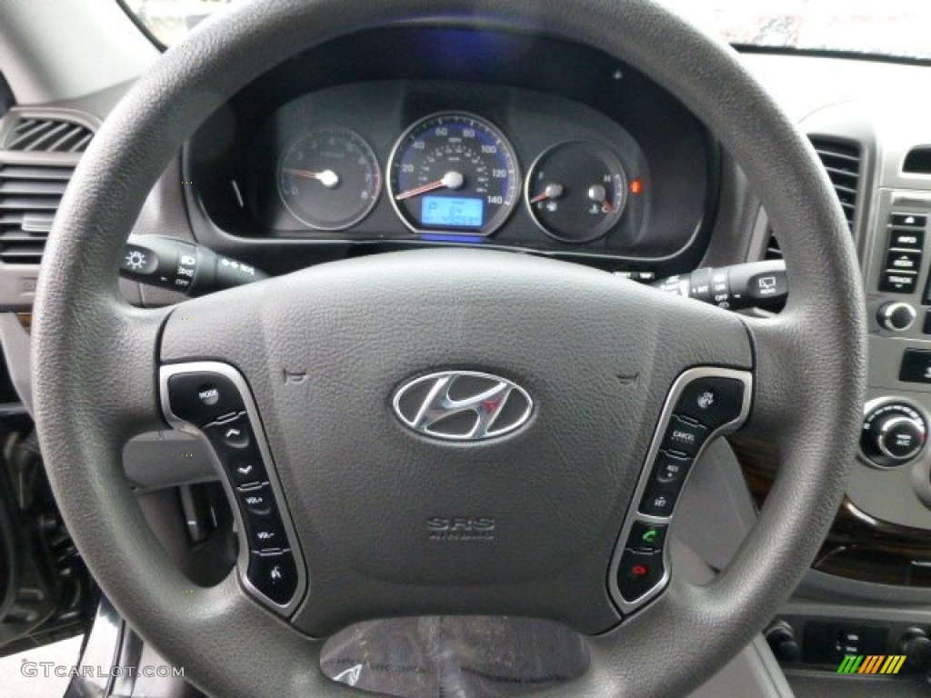 2010 Hyundai Santa Fe GLS 4WD Gray Steering Wheel Photo #77832222