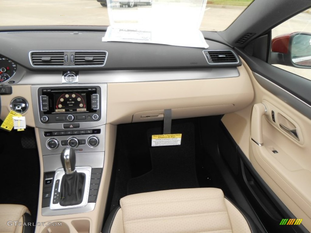 2013 Volkswagen CC Lux Desert Beige/Black Dashboard Photo #77832668