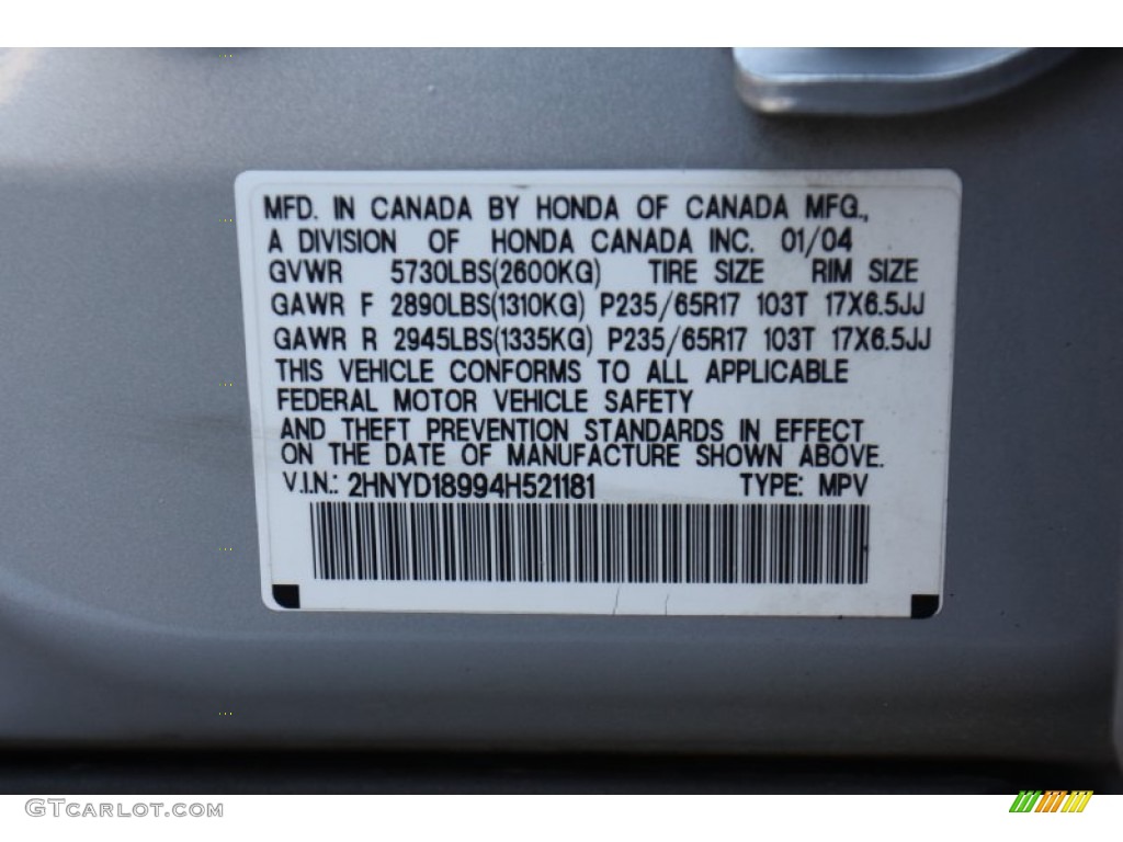 2004 MDX Touring - Starlight Silver Metallic / Ebony photo #40