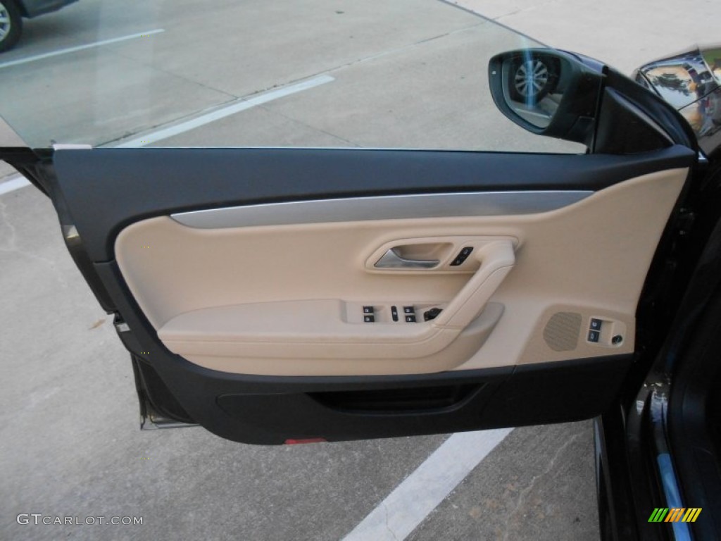 2013 Volkswagen CC R-Line Desert Beige/Black Door Panel Photo #77833173