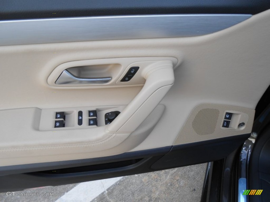 2013 Volkswagen CC R-Line Desert Beige/Black Door Panel Photo #77833464