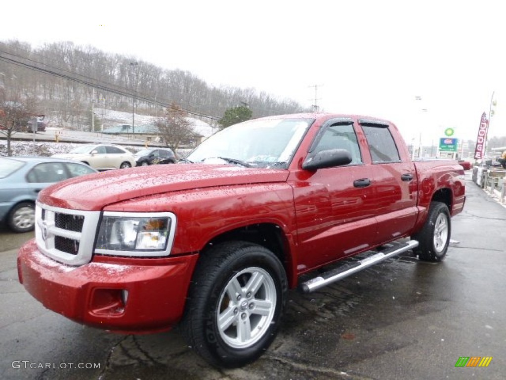 2010 Dakota Big Horn Crew Cab 4x4 - Inferno Red Crystal Pearl / Dark Slate Gray/Medium Slate Gray photo #1