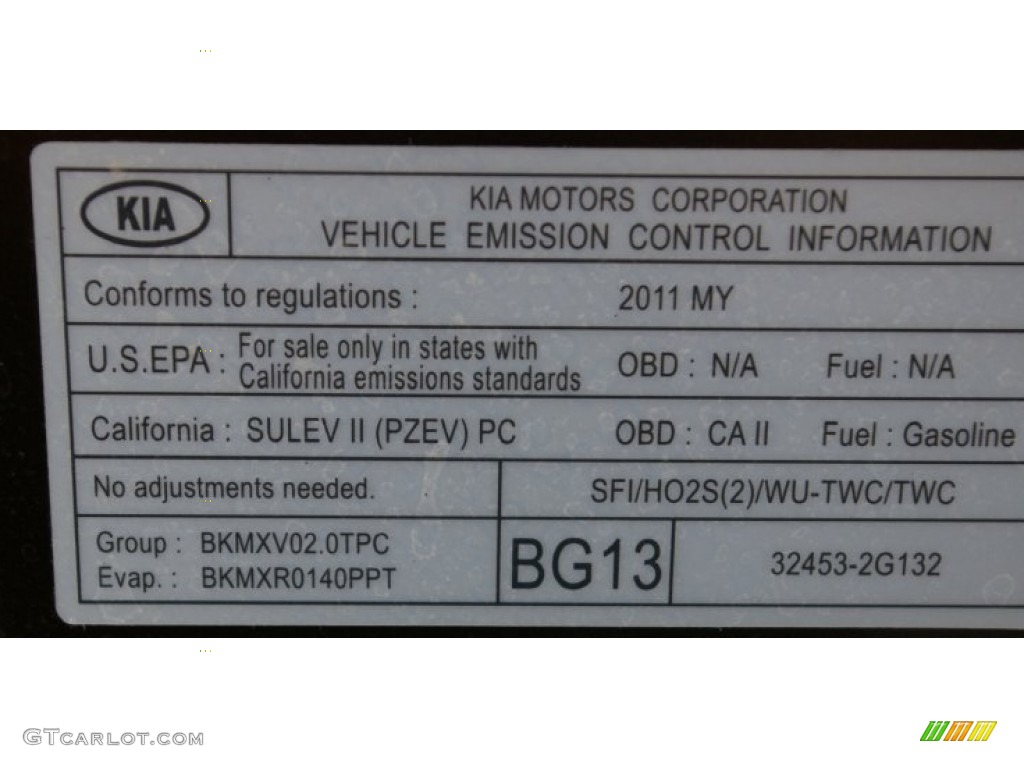 2011 Kia Forte EX Info Tag Photo #77833767