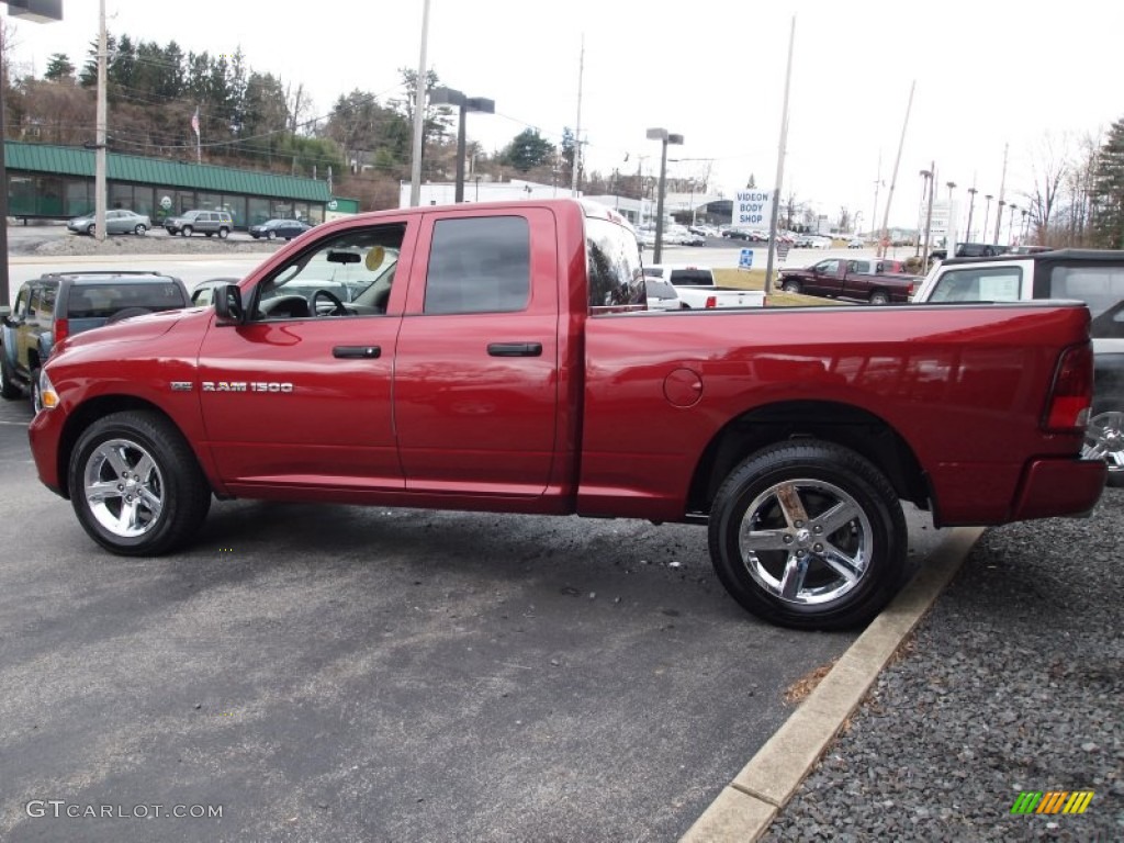 2012 Ram 1500 Express Quad Cab 4x4 - Deep Cherry Red Crystal Pearl / Dark Slate Gray/Medium Graystone photo #9