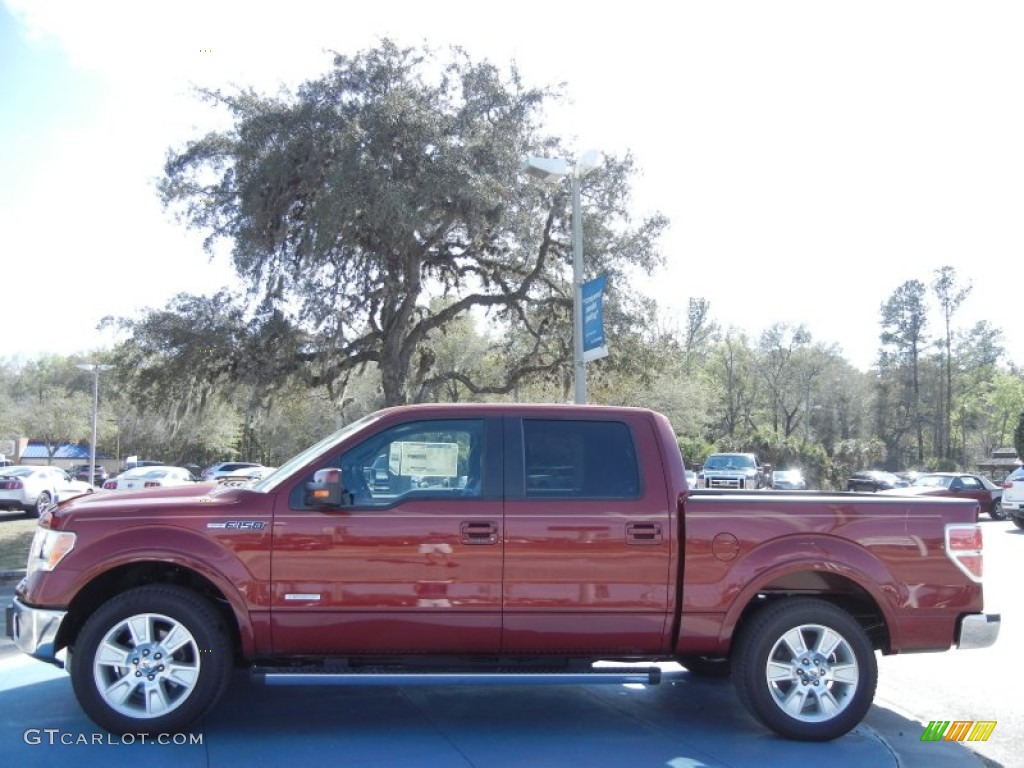 2013 F150 Lariat SuperCrew - Ruby Red Metallic / Black photo #2