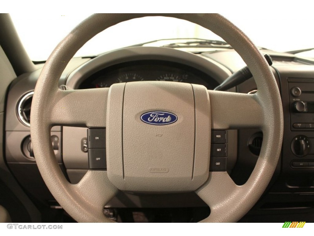 2005 Ford F150 XLT SuperCab Medium Flint/Dark Flint Grey Steering Wheel Photo #77837720