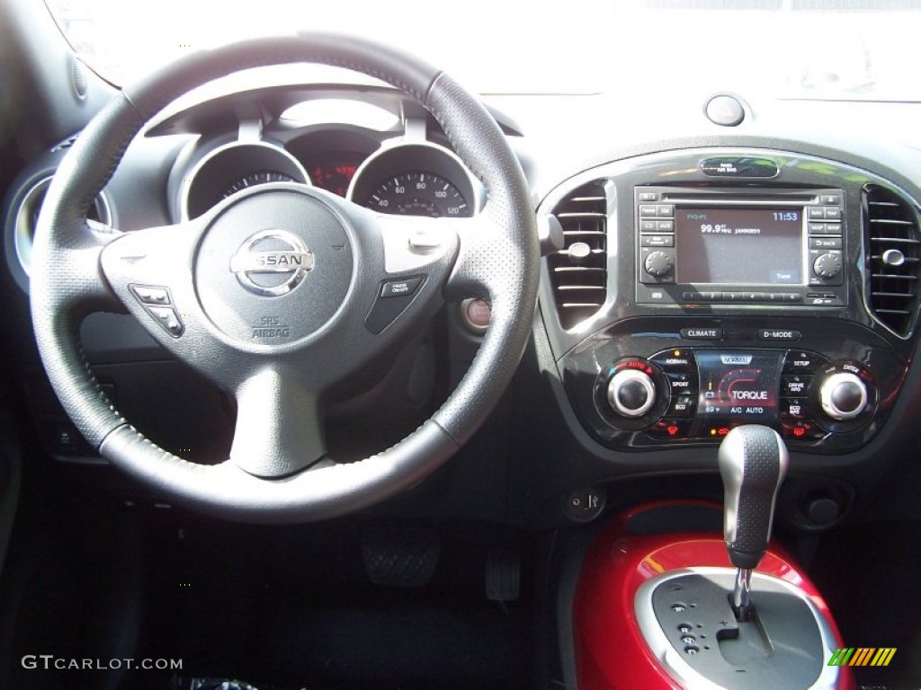 2012 Juke SL AWD - White Pearl / Black/Red Leather/Red Trim photo #16