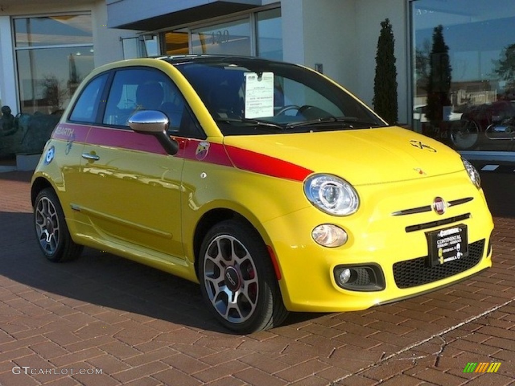 Giallo (Yellow) 2012 Fiat 500 Sport Exterior Photo #77838759