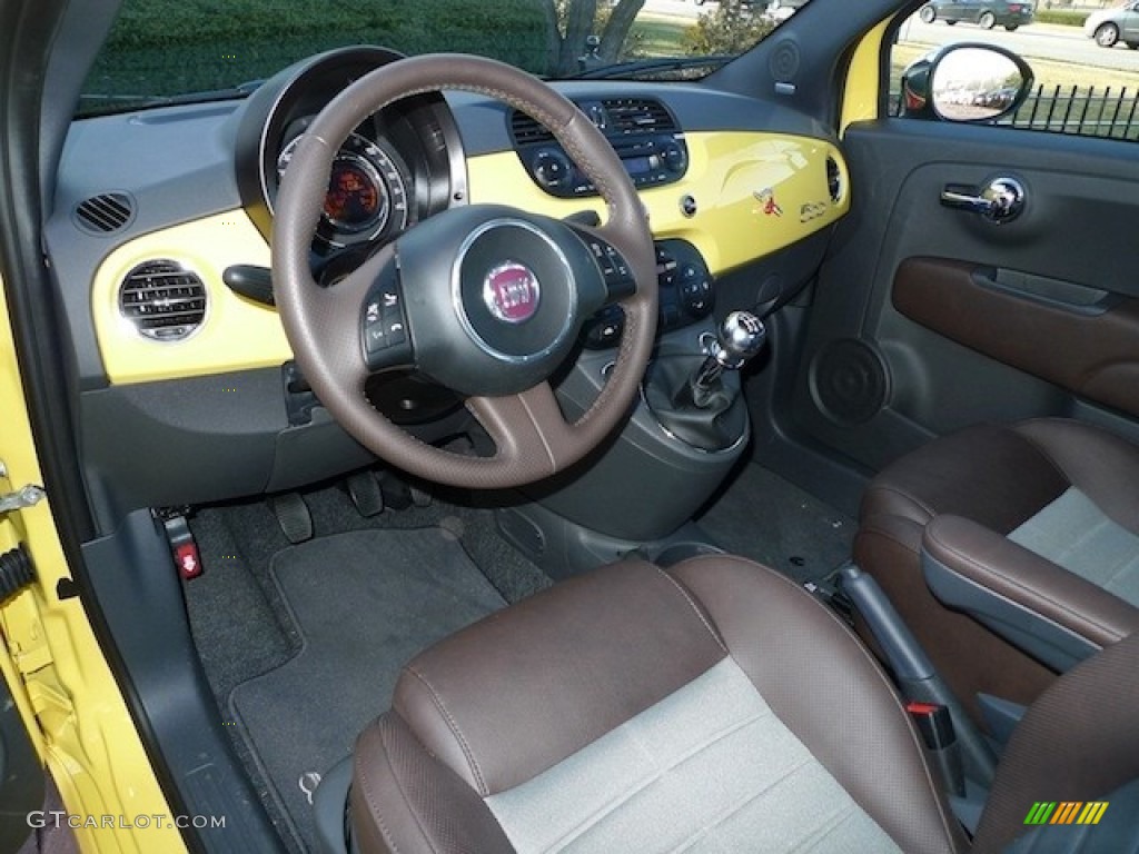 Sport Tessuto Marrone/Nero (Brown/Black) Interior 2012 Fiat 500 Sport Photo #77839020