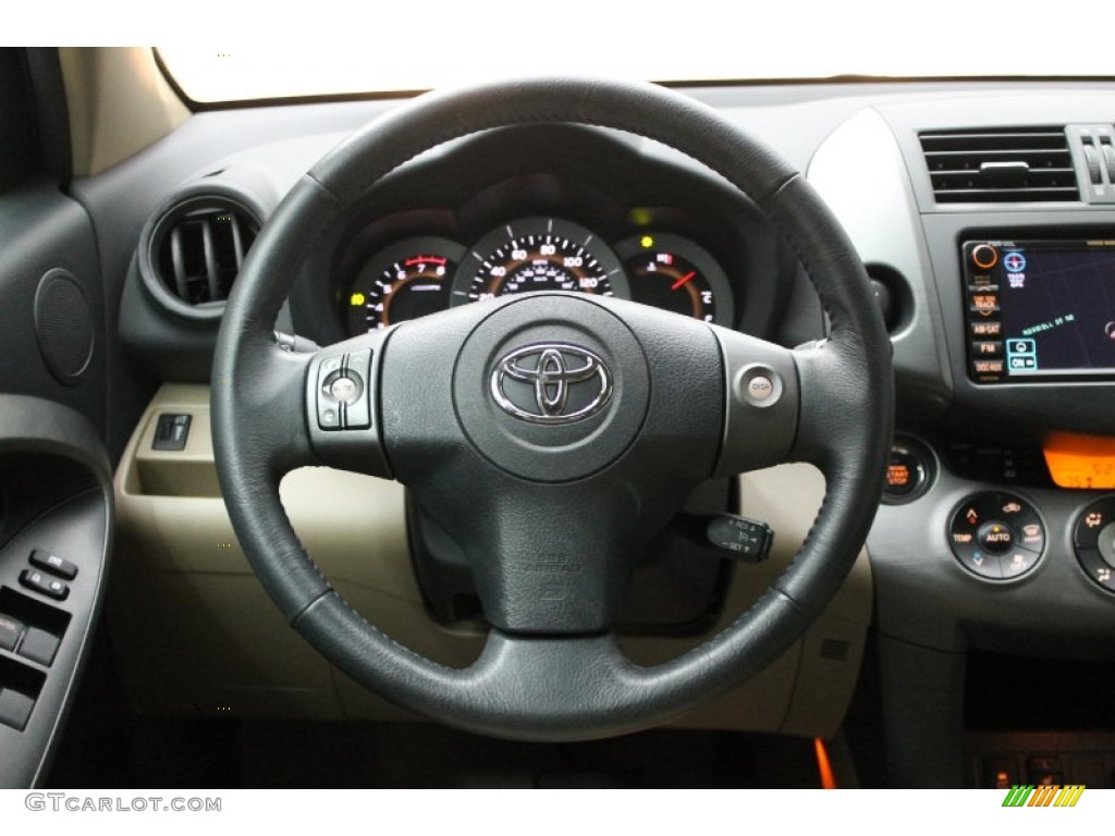 2011 Toyota RAV4 V6 Limited 4WD Sand Beige Steering Wheel Photo #77840424