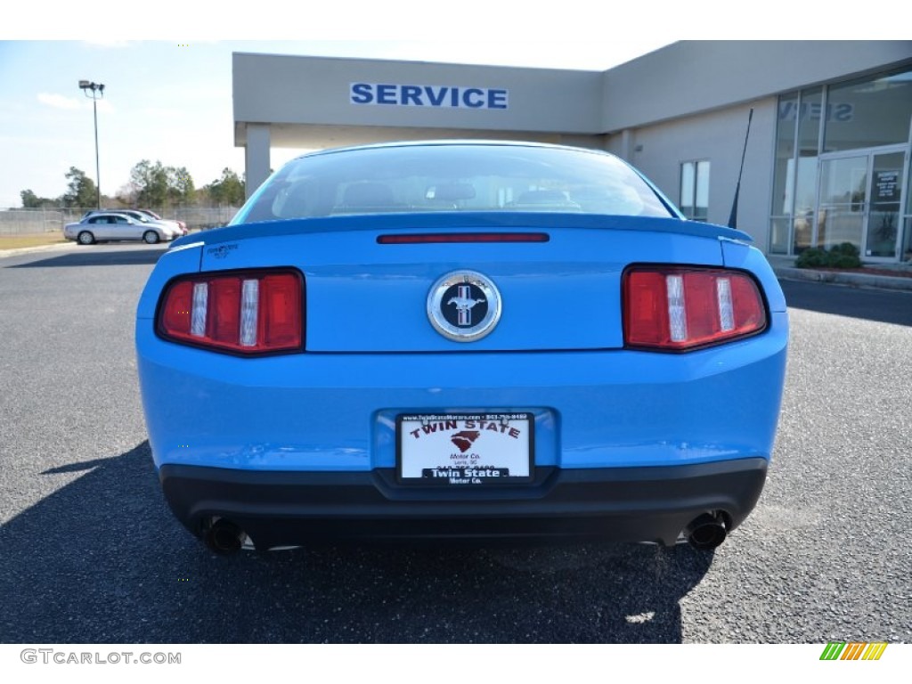 2012 Mustang V6 Premium Coupe - Grabber Blue / Charcoal Black photo #6
