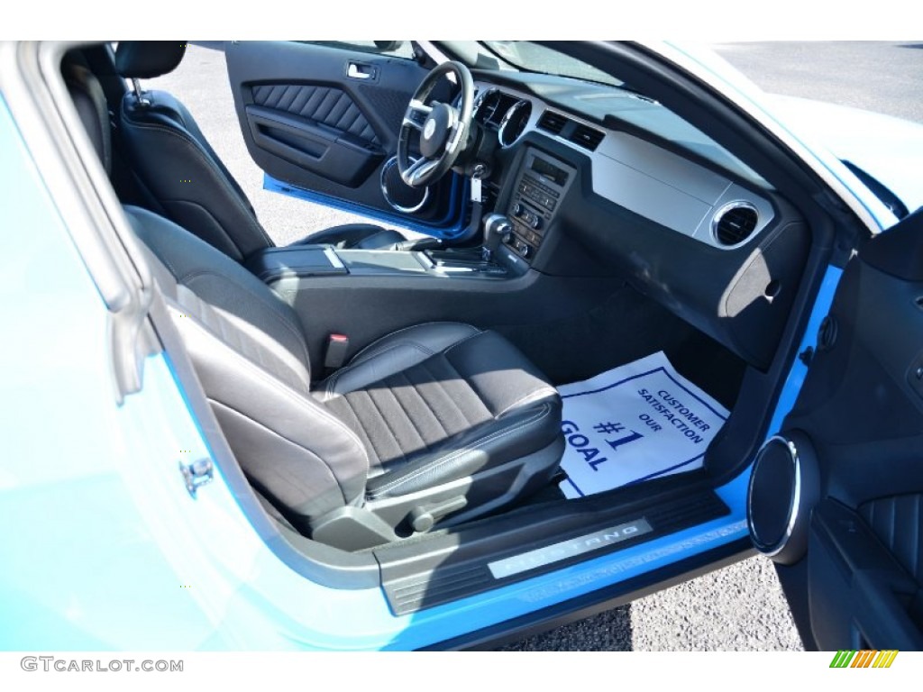 2012 Mustang V6 Premium Coupe - Grabber Blue / Charcoal Black photo #25