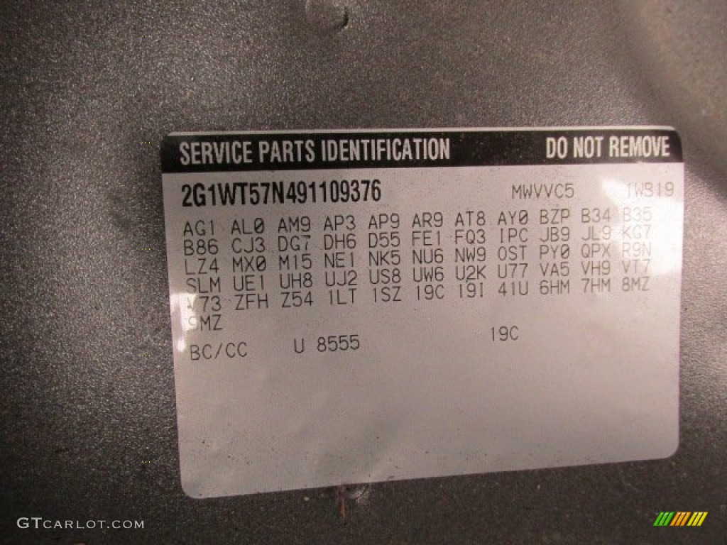 2009 Impala Color Code 8555 for Black Photo #77842694