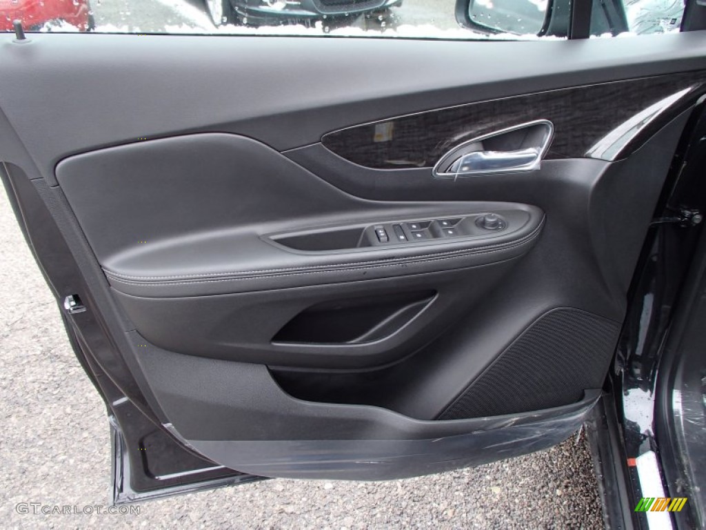 2013 Buick Encore Leather AWD Ebony Door Panel Photo #77843241
