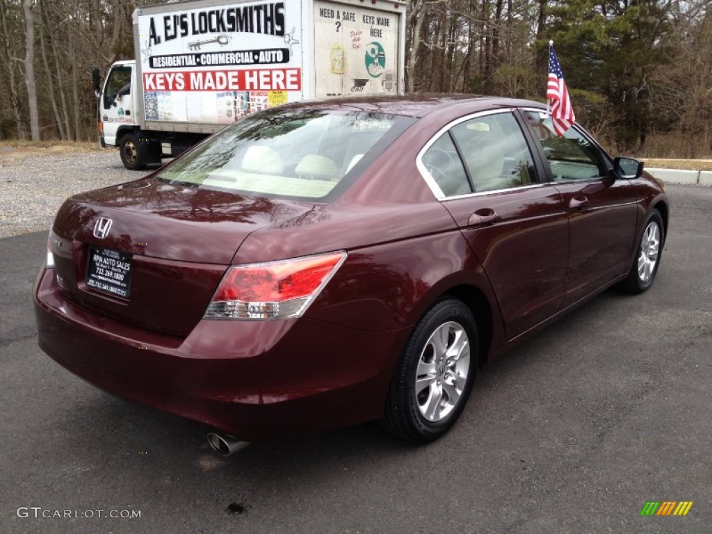 2008 Accord LX-P Sedan - Basque Red Pearl / Ivory photo #12