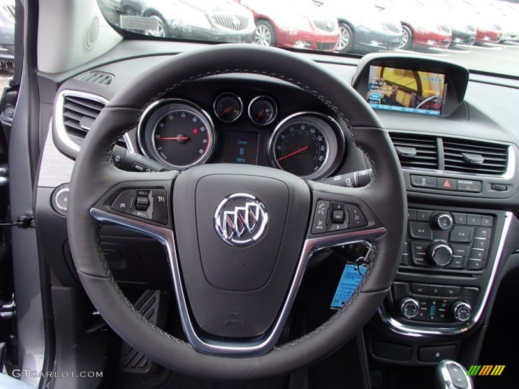 2013 Buick Encore Convenience AWD Ebony Steering Wheel Photo #77844357