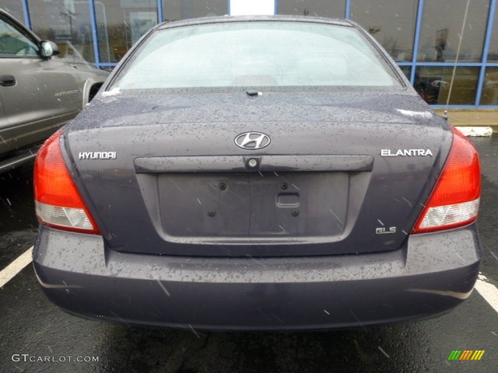 2002 Elantra GLS Sedan - Midnight Gray / Gray photo #3
