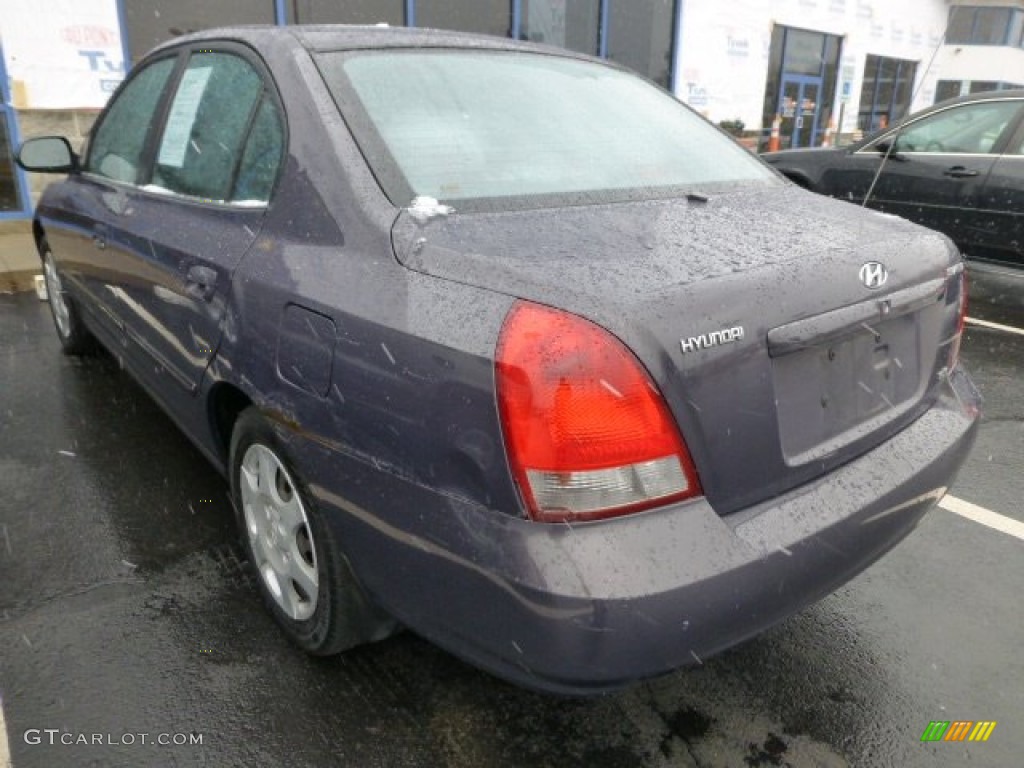 2002 Elantra GLS Sedan - Midnight Gray / Gray photo #4