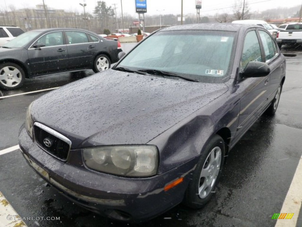 2002 Elantra GLS Sedan - Midnight Gray / Gray photo #5