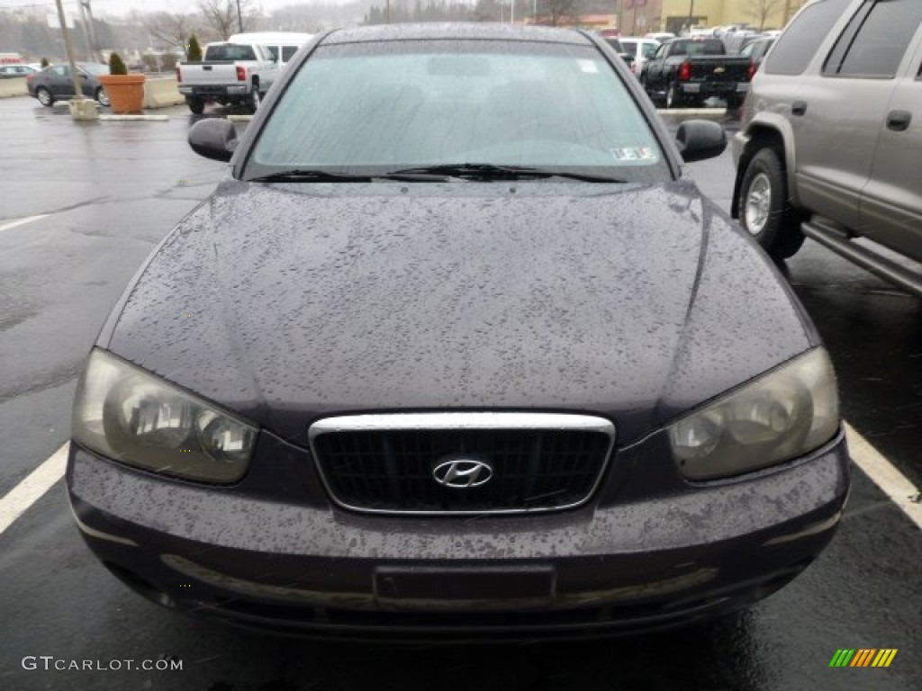 2002 Elantra GLS Sedan - Midnight Gray / Gray photo #6