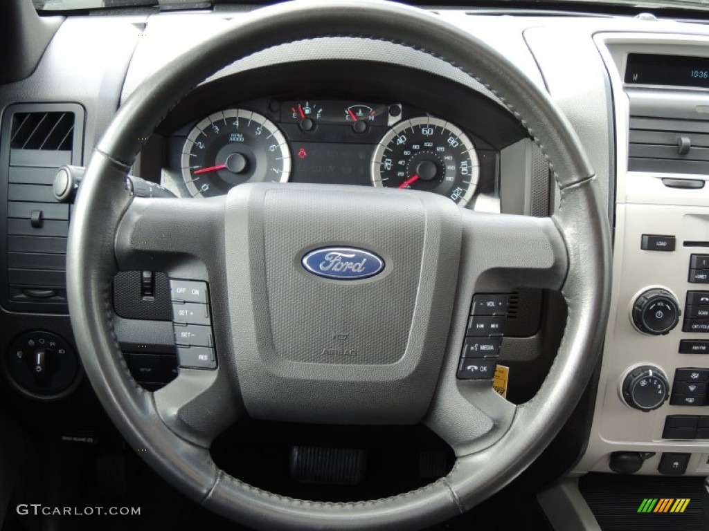 2010 Ford Escape XLT V6 4WD Stone Steering Wheel Photo #77848584