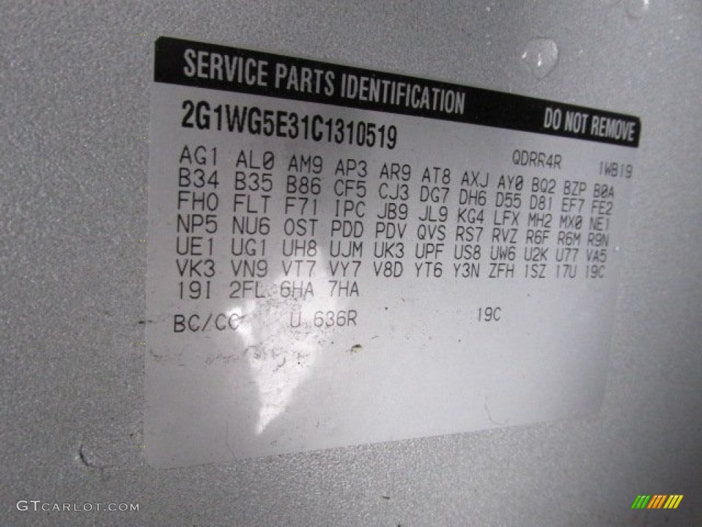2012 Impala Color Code 636R for Silver Ice Metallic Photo #77848839