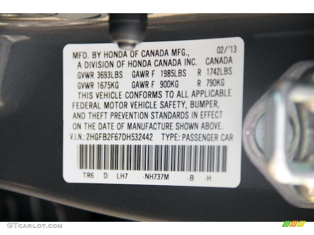 2013 Civic HF Sedan - Polished Metal Metallic / Gray photo #19