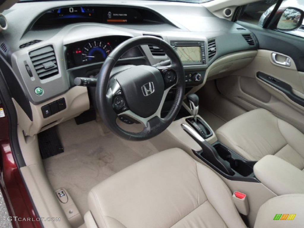 Beige Interior 2012 Honda Civic EX-L Sedan Photo #77851746