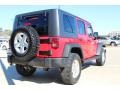 2009 Flame Red Jeep Wrangler Unlimited Rubicon 4x4  photo #4