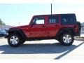 2009 Flame Red Jeep Wrangler Unlimited Rubicon 4x4  photo #5