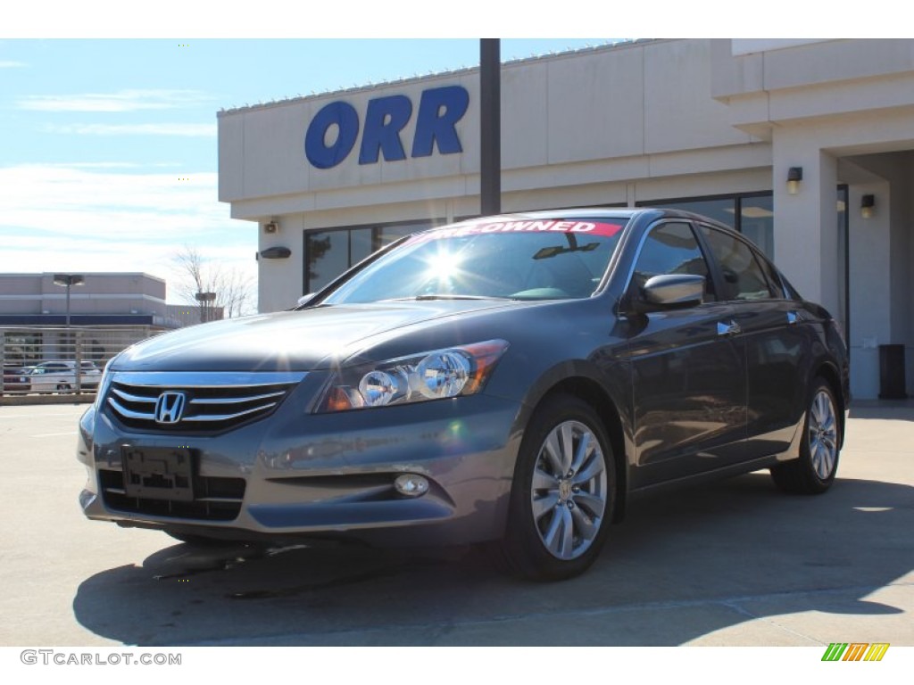 2011 Accord EX-L V6 Sedan - Polished Metal Metallic / Gray photo #1