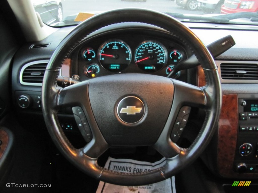 2008 Chevrolet Silverado 2500HD LTZ Crew Cab 4x4 Ebony Black Steering Wheel Photo #77854491