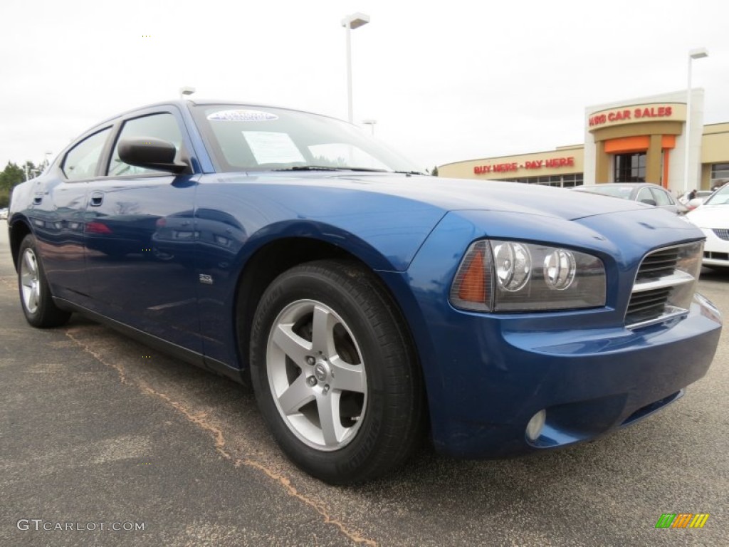 2009 Charger SXT - Deep Water Blue Pearl / Dark Slate Gray photo #4