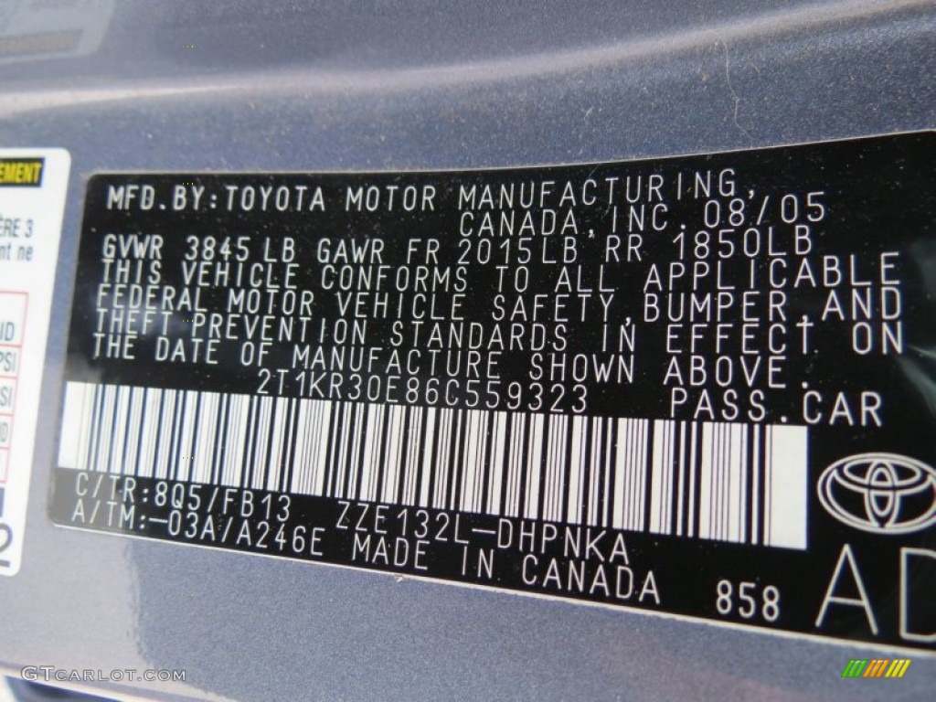2006 Matrix Color Code 8Q5 for Cosmic Blue Metallic Photo #77856273