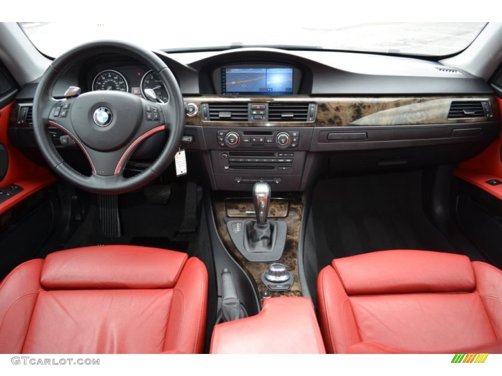 2008 BMW 3 Series 335xi Coupe Coral Red/Black Dashboard Photo #77857113