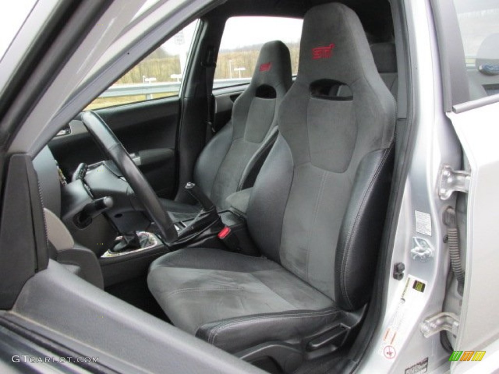 Graphite Gray Alcantara/Carbon Black Leather Interior 2009 Subaru Impreza WRX STi Photo #77859130