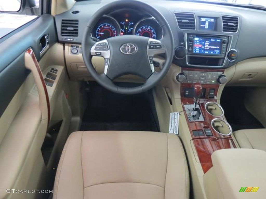 2013 Toyota Highlander Limited Sand Beige Dashboard Photo #77859377