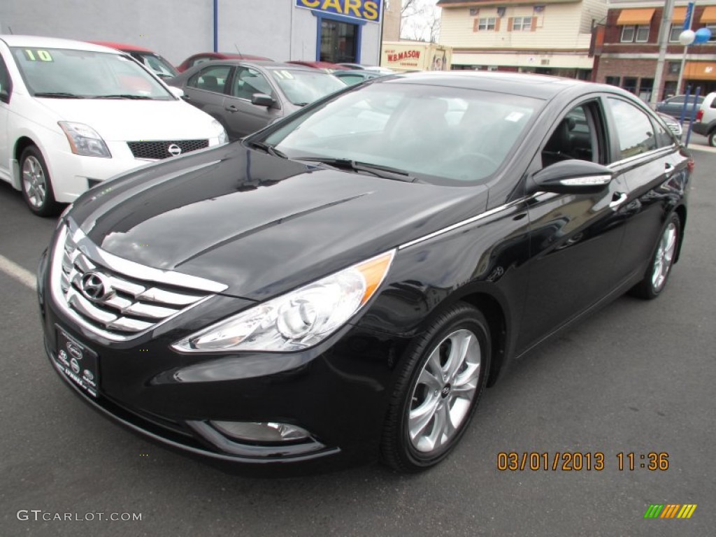 2011 Sonata Limited - Midnight Black / Black photo #3