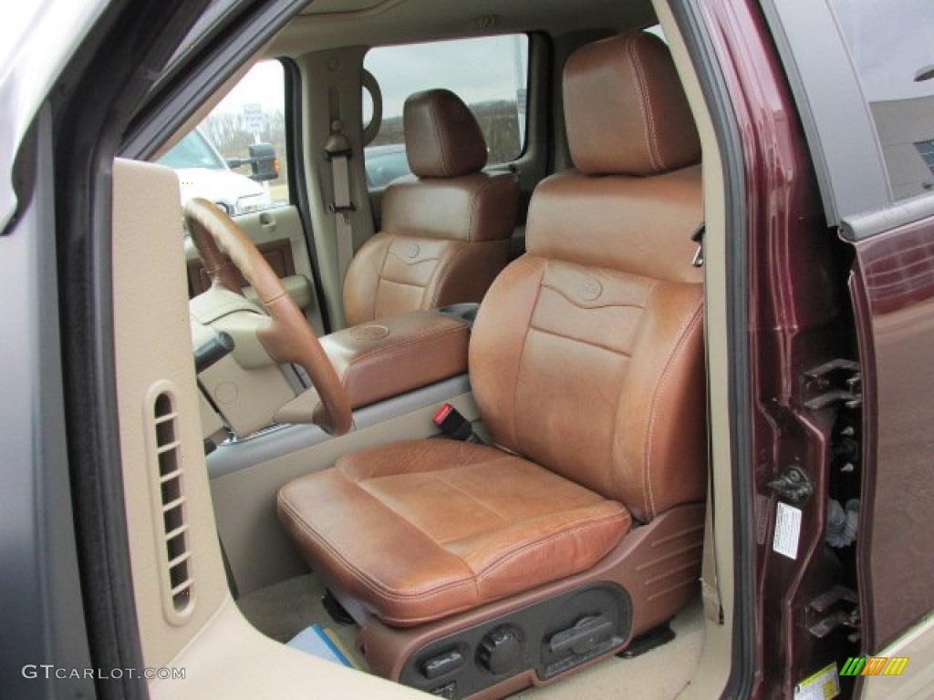 Tan/Castaño Leather Interior 2008 Ford F150 King Ranch SuperCrew 4x4 Photo #77862087
