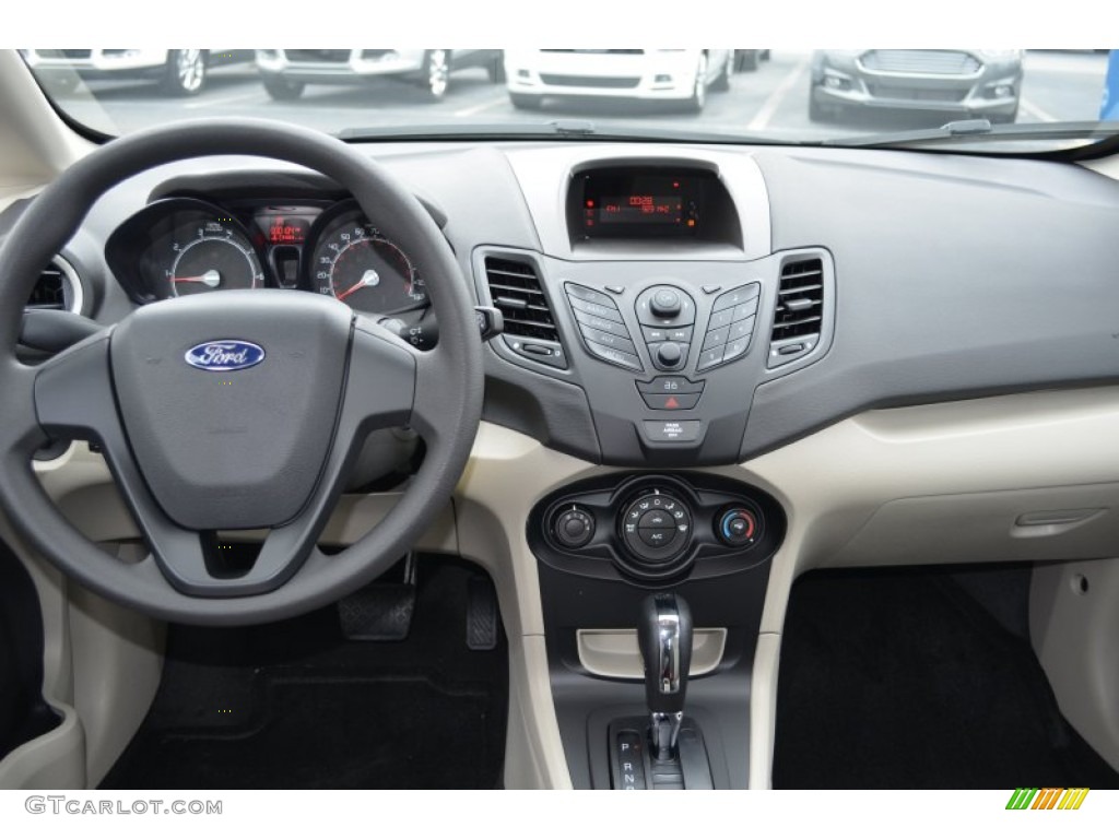 2013 Ford Fiesta S Sedan Charcoal Black/Light Stone Dashboard Photo #77862150