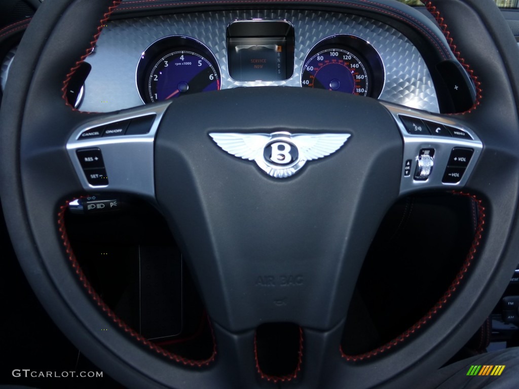 2011 Bentley Continental GTC Speed 80-11 Edition Beluga Steering Wheel Photo #77865216