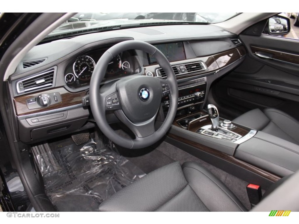 Black Interior 2012 BMW 7 Series 750i xDrive Sedan Photo #77867695