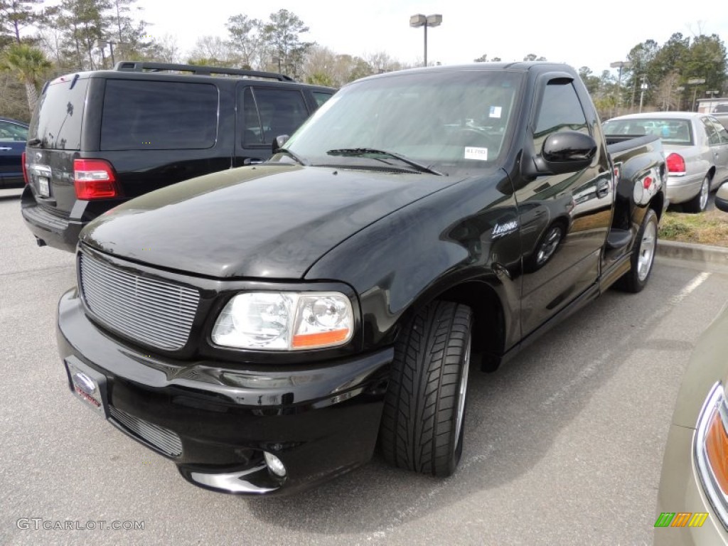 2004 F150 SVT Lightning - Black / SVT Black/Light Flint photo #2