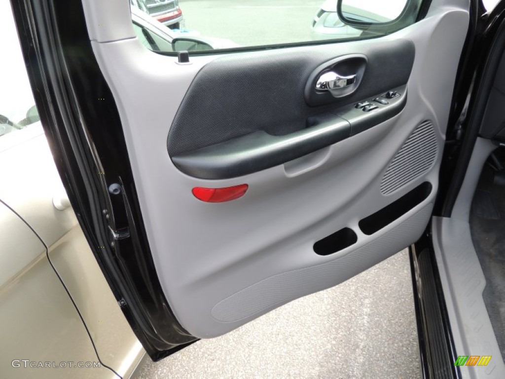 2004 Ford F150 SVT Lightning SVT Black/Light Flint Door Panel Photo #77867835