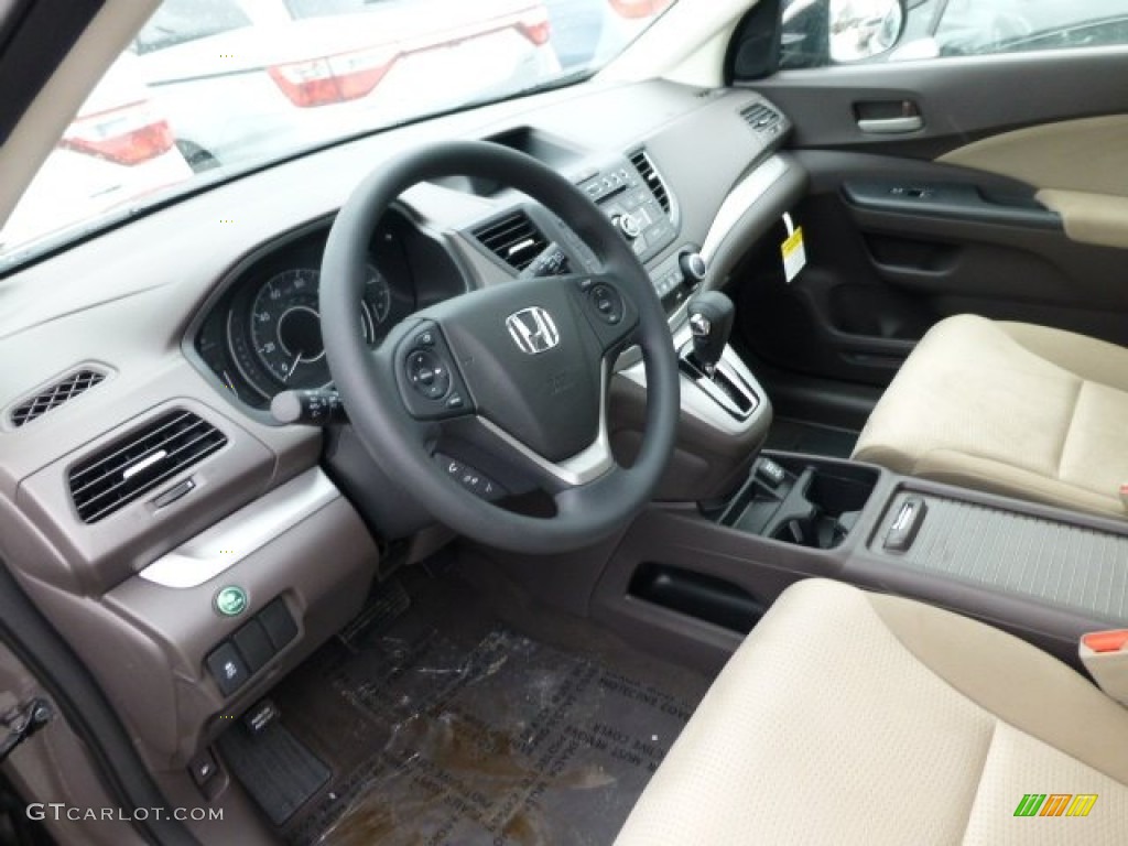 2013 CR-V EX AWD - Urban Titanium Metallic / Beige photo #15