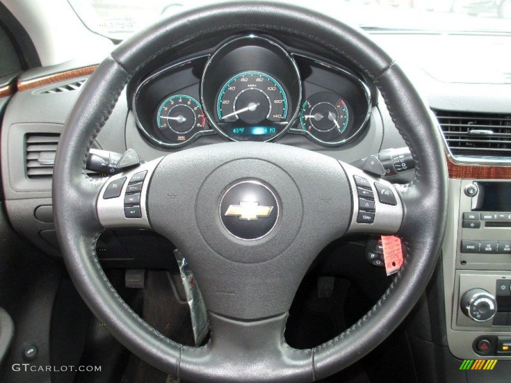 2010 Chevrolet Malibu LTZ Sedan Ebony Steering Wheel Photo #77872863