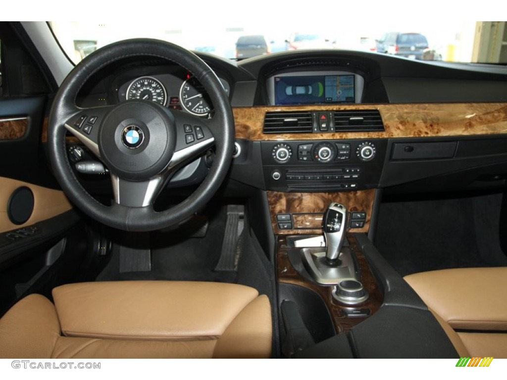 2008 BMW 5 Series 535i Sedan Natural Brown Dashboard Photo #77873312