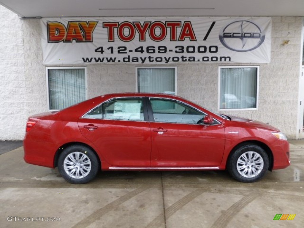 2013 Camry Hybrid LE - Barcelona Red Metallic / Ivory photo #1