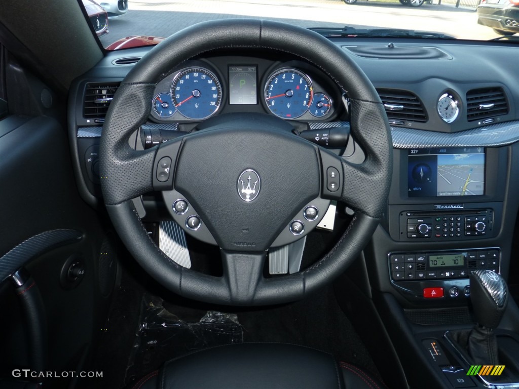 2013 Maserati GranTurismo Sport Coupe Nero Steering Wheel Photo #77877210